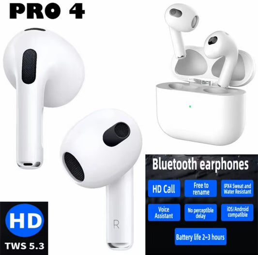 Audífonos Inalámbricos Bluetooth TWS 5.3 4ra blanco
con Cancelación de Ruido Avanzada y
Conectividad Rápida para iPhone y Android