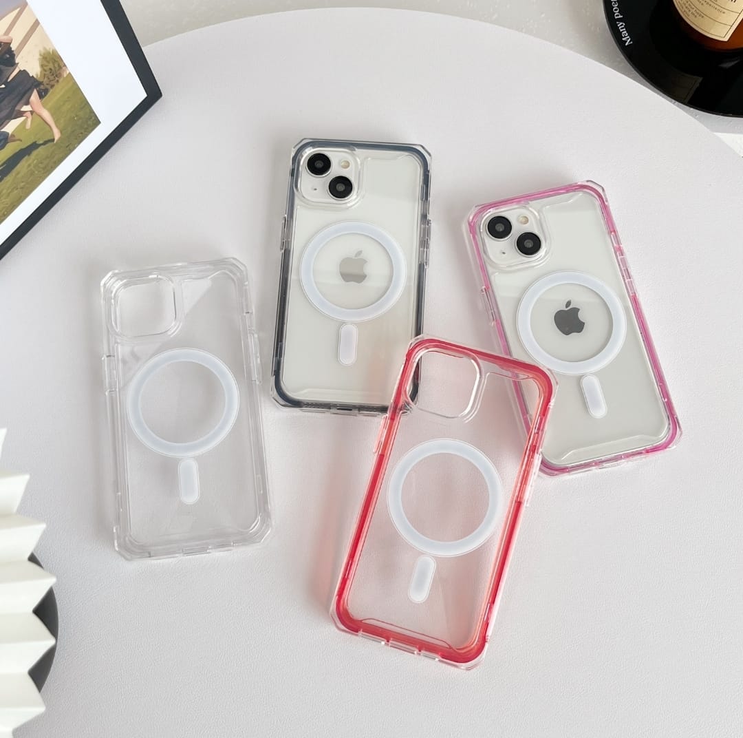 Funda transparente magsafe 360 colores
