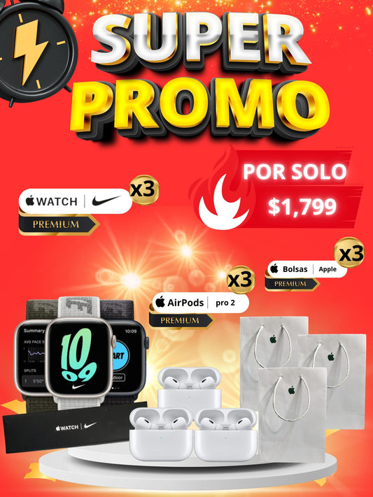 3 Nike + 3 airpods pro 2 + 3 bolsas