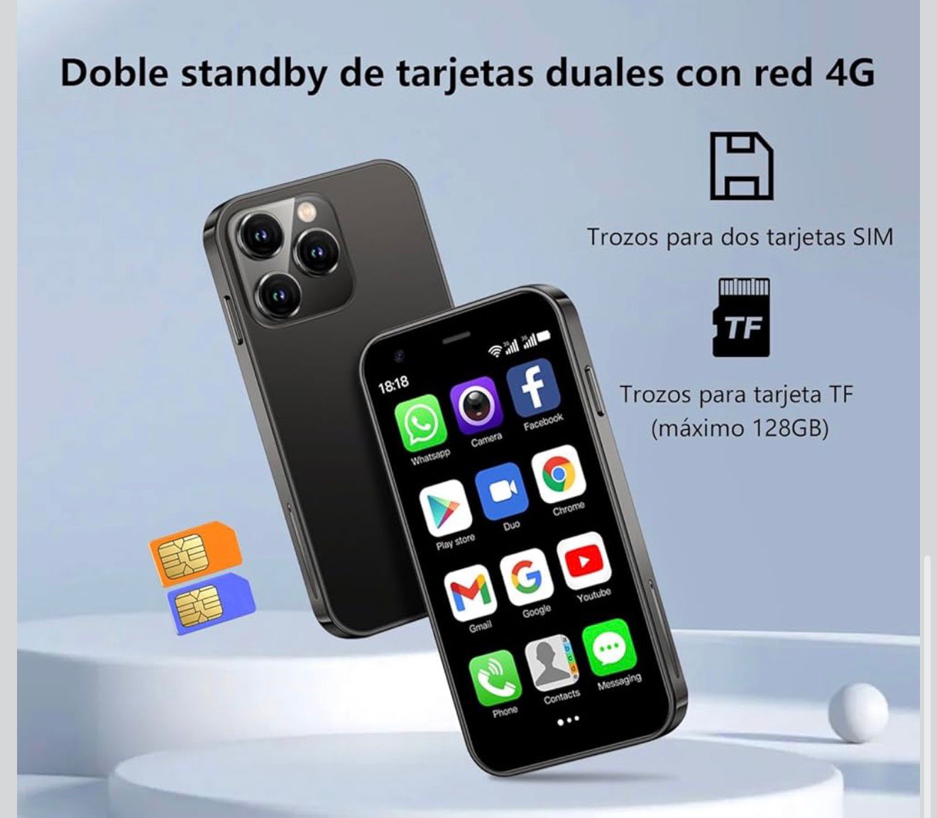 Mini teléfono inteligente js1 4pulgadas 2gb/16gb