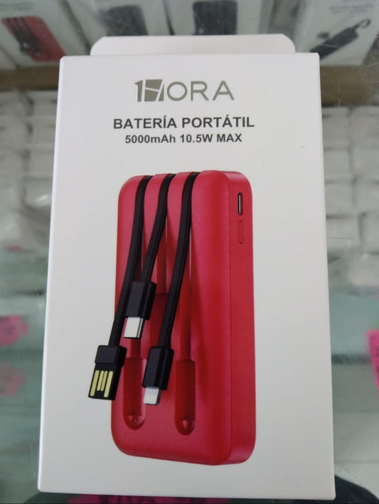 Batería portátil 5,000mAh 1Hora